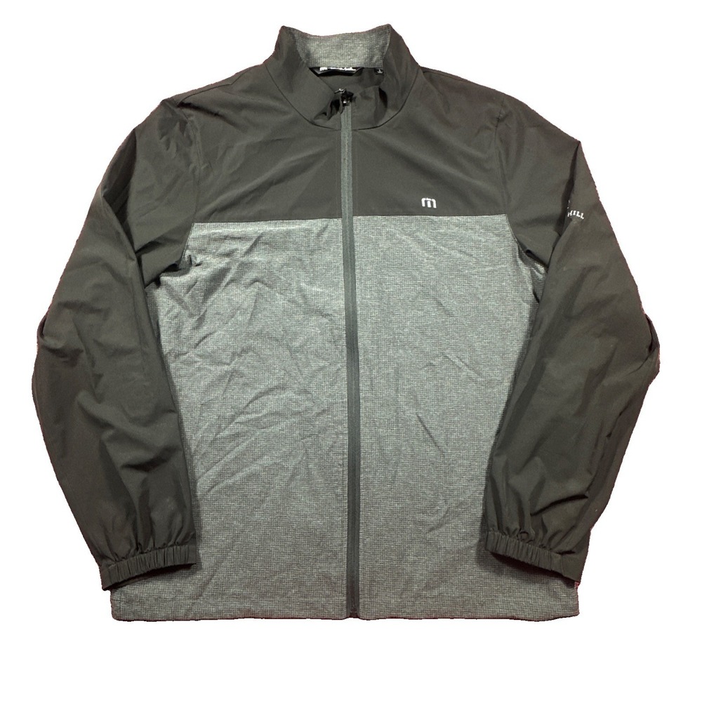 Travis Mathew Jacket Men's L Full Zip Pelican Hill Lightweight Golf Black/Gray